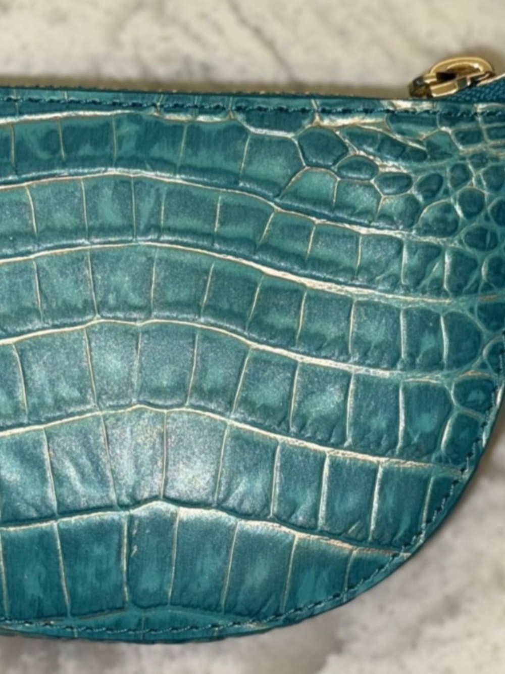 Brahmin Mermaid Turquoise Leather Britt Pouch BRAND NEW! - Picture 4 of 8